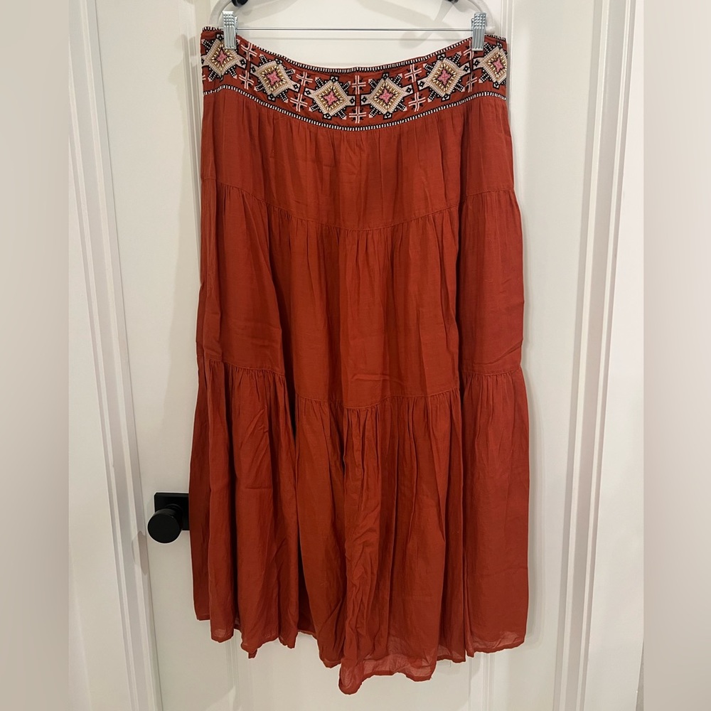 Anthropologie beaded maxi skirt